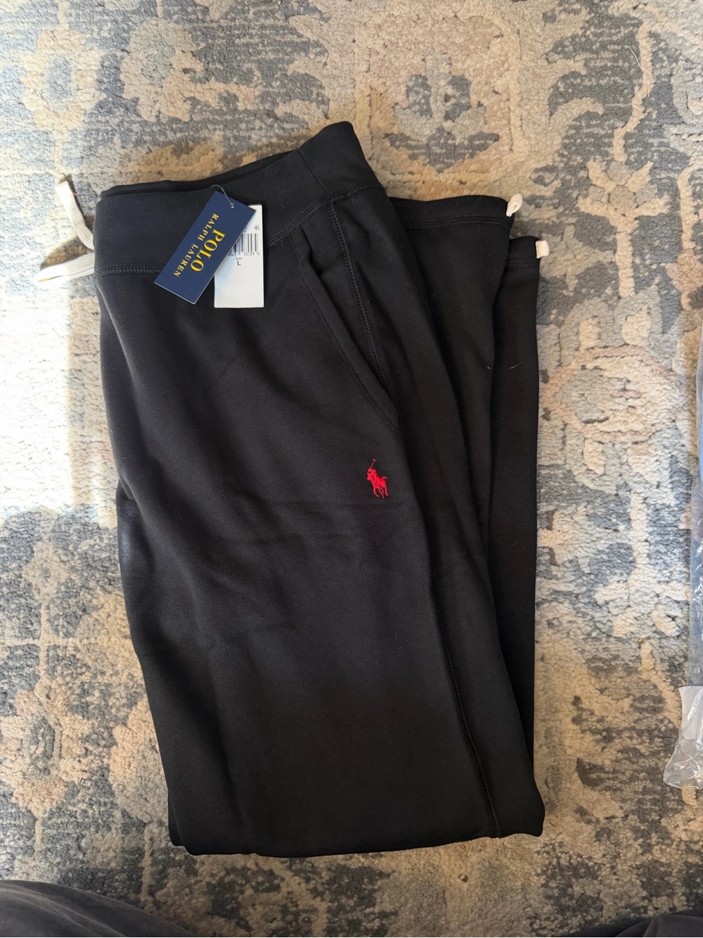 BNWT Polo Ralph Lauren Men’s Black Sweatpants with Red Logo